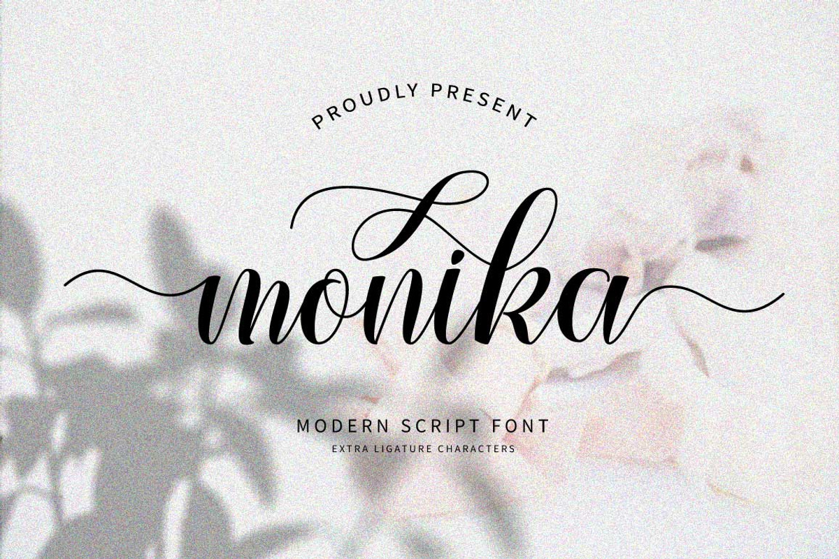 Monika Calligraphy Font, a Script Font by Cut Story (Photo 1 of 11)