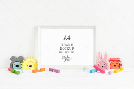 A4 Nursery Frame Mockup