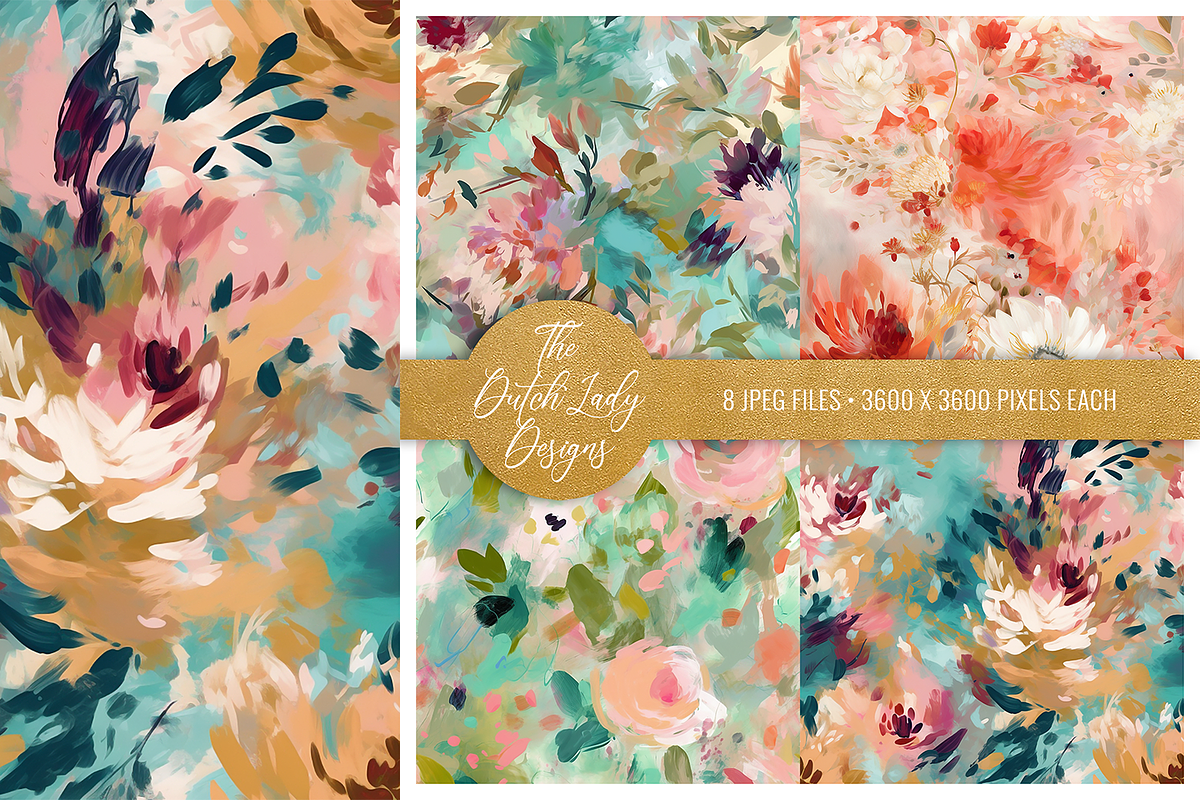 Seamless Abstract Flower Patterns