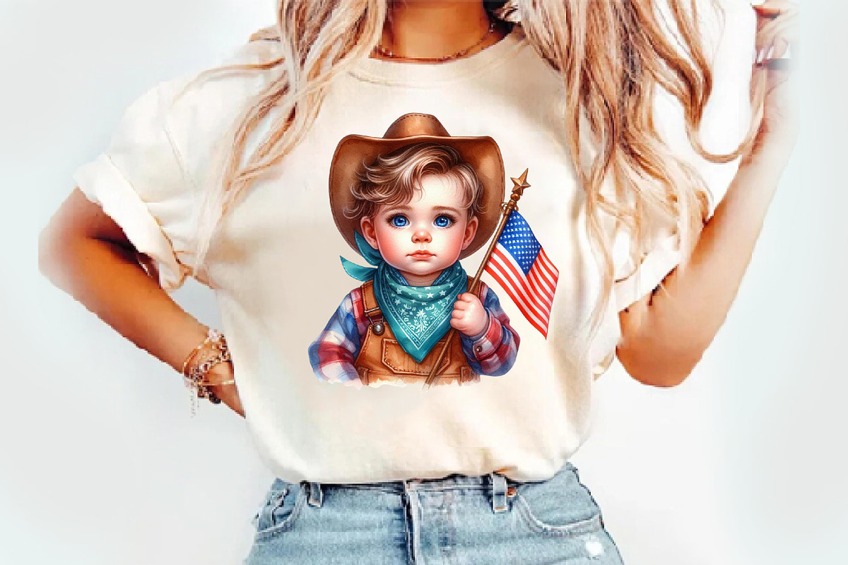 Baby Boy Cowboy Clipart, an Illustration by Watercolor design (Photo 5 of 5)