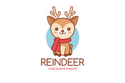 Rudolph Reindeer Logo Template, a Branding & Logo Template by vectorwithin (Thumbnail 1 of 3)