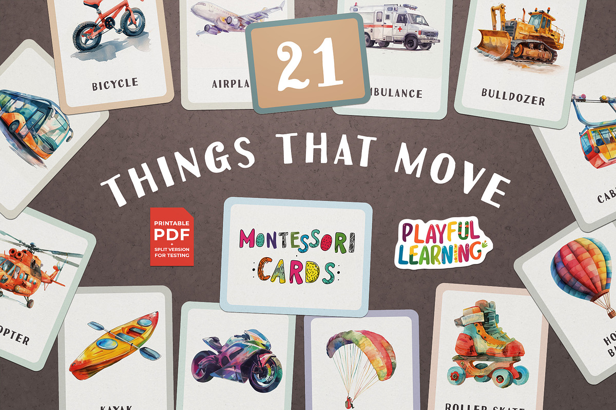 Things That Move Flash Cards, an Education Illustration by Pix Cafe (Photo 1 of 10)