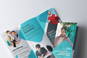 Corporate Tri-fold Brochure- Blue