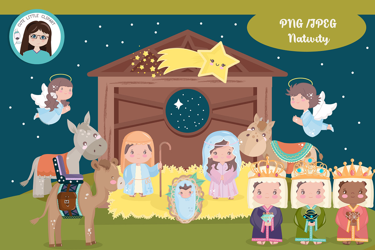 Nativity cliparts, an Illustration by Cute Little Workshop (Photo 1 of 3)