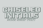 Chiseled Initials - Sans Serif Font, a Sans Serif Font by GG Design (Thumbnail 1 of 11)
