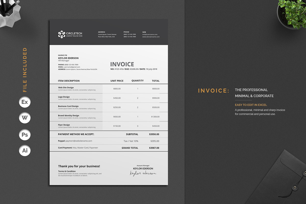 Invoice, a Stationery Template by deviserpark (Photo 1 of 5)