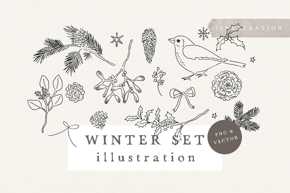 XMAS SKETCH BUNDLE / VECTOR + PNG, an Illustration by KruthDesign (Photo 1 of 10)