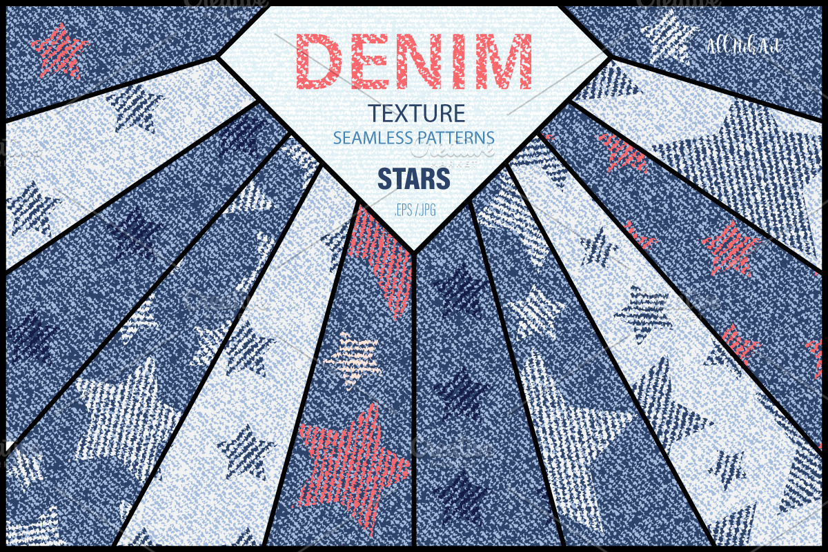 Denim Stars Texture Seamless Pattern, a Pattern Graphic by AllNikArt (Photo 1 of 4)