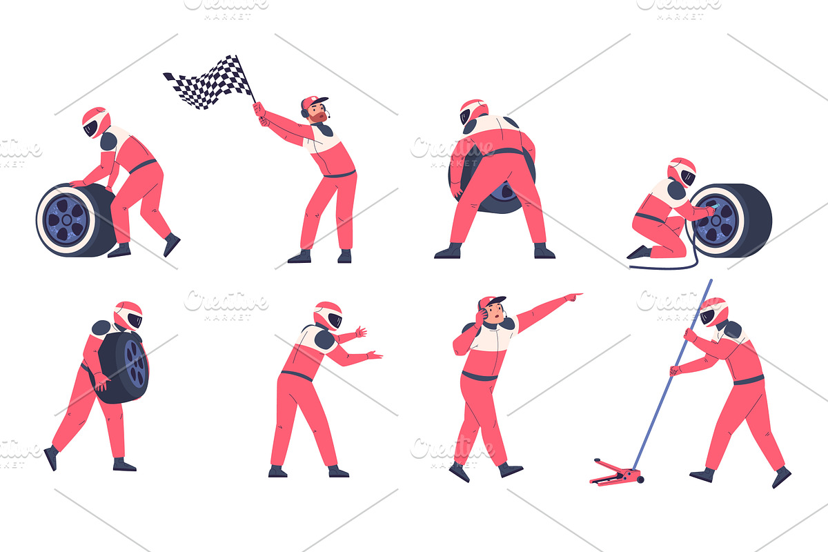 Pit stop team. Racing engineers, a Person Illustration by Stock-Smart-Start