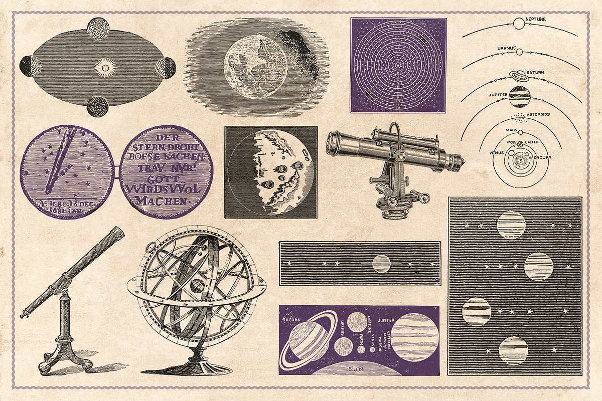 190 Vintage Astrology & Alchemy, an Illustration by Brigantine Designs (Photo 7 of 10)