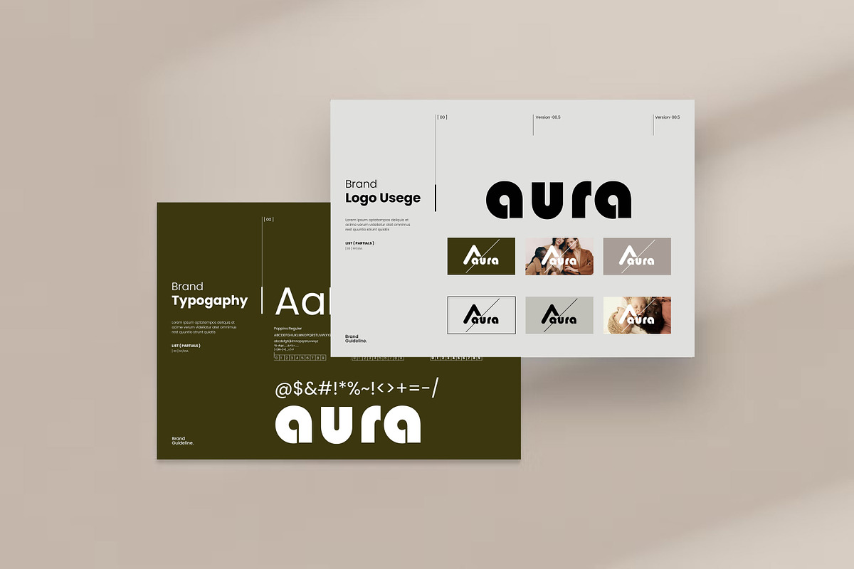 AURA / Brand Guideline Template, a Brochure Template by Slide-Agency (Photo 7 of 11)