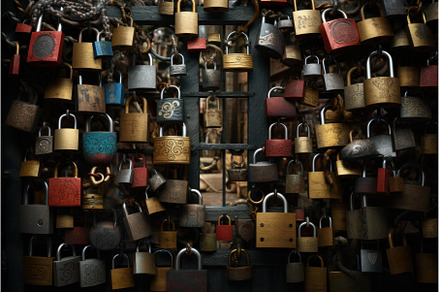 Secure Padlock network. Generate Ai, a Technology Photo by Ylivdesign