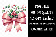 Watercolor Pink Christmas Clipart, an Illustration by Designking (Thumbnail 4 of 5)