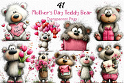 Mother's Day Teddy Bear Clipart, an Illustration by Craft Nest (Thumbnail 1 of 12)