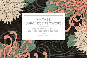 Vintage Japanese Flower Woodcuts