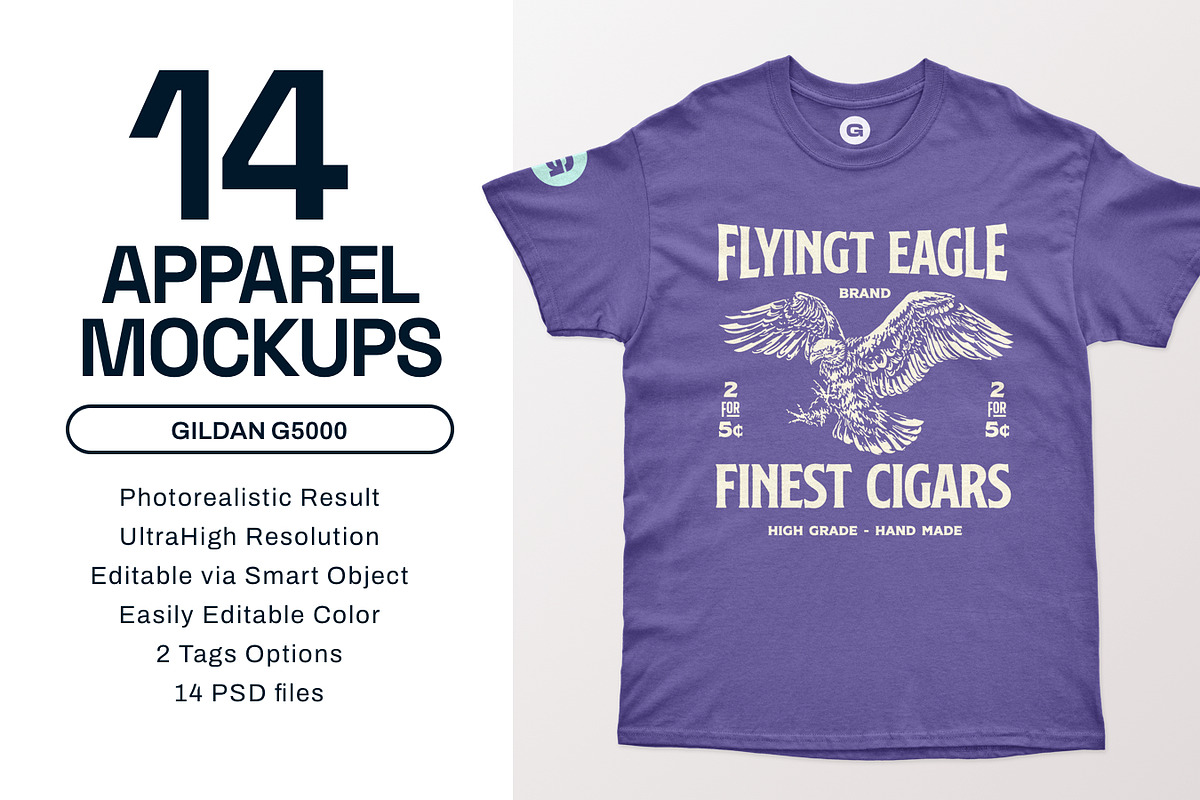 Gildan Mens Adult T-Shirt Mockups, a Shirt Mockup by GraphicHero (Photo 1 of 9)