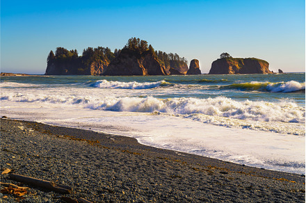 Rialto Beach with sea stacks in, a Nature Photo by Nick Fox