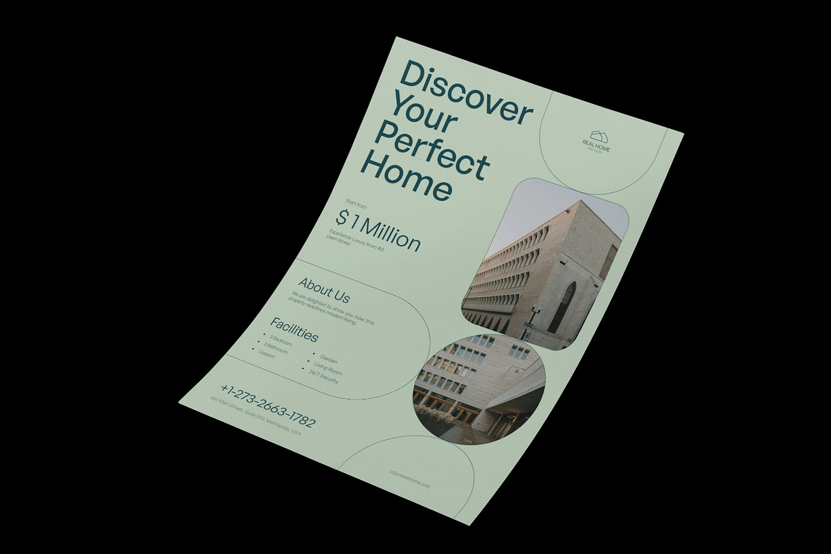 Simple Minimal Real Estate Flyer preview 2