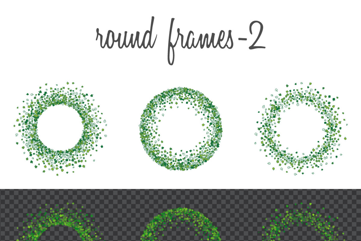 Green clover frames and borders, a Pattern Graphic by ekmelica (Photo 5 of 11)