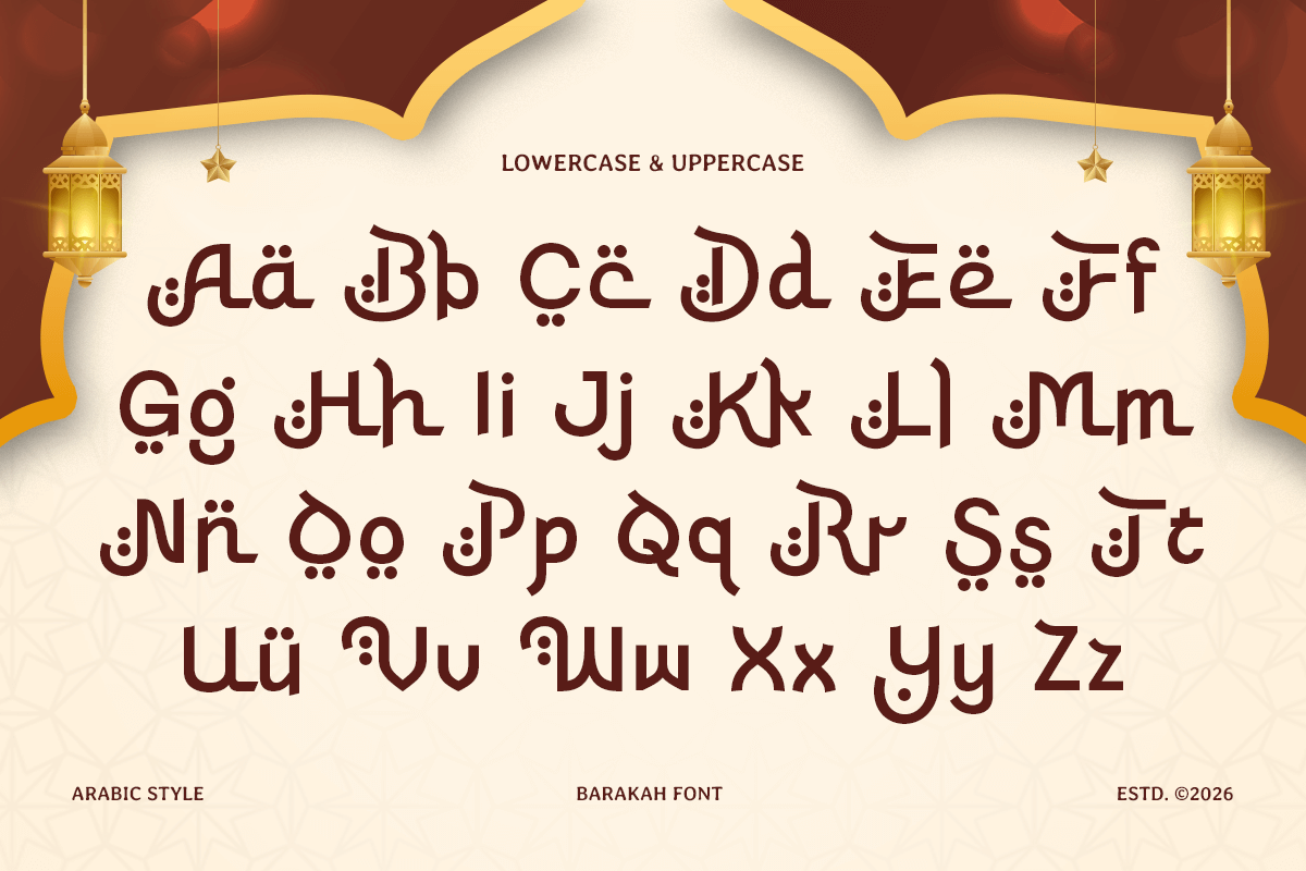 Barakah - Arabic Style Display Font, a Symbol Font by TokoPress (Photo 10 of 15)
