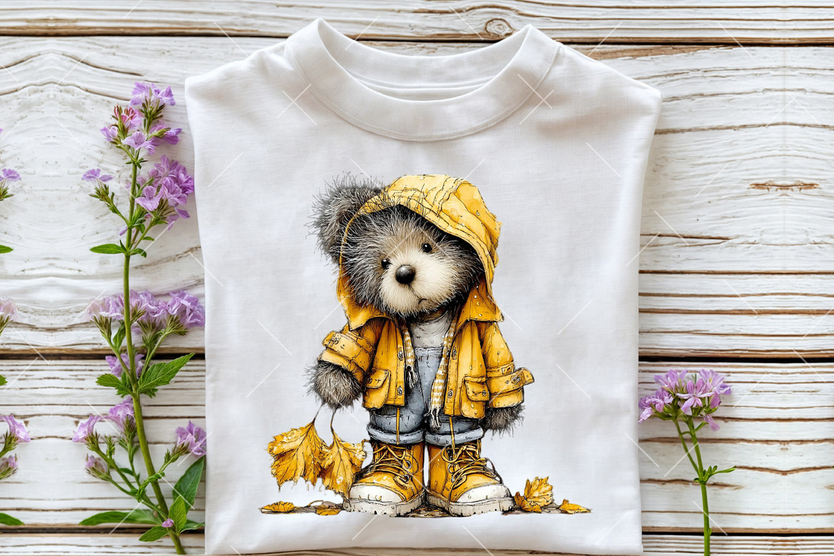 Autumn Teddy Bear Clipart Set, an Illustration by OK Design (Photo 6 of 6)