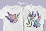 Butterfly Watercolor Floral Clipart, a Decorative Illustration by ClipArtRoom (Thumbnail 4 of 5)