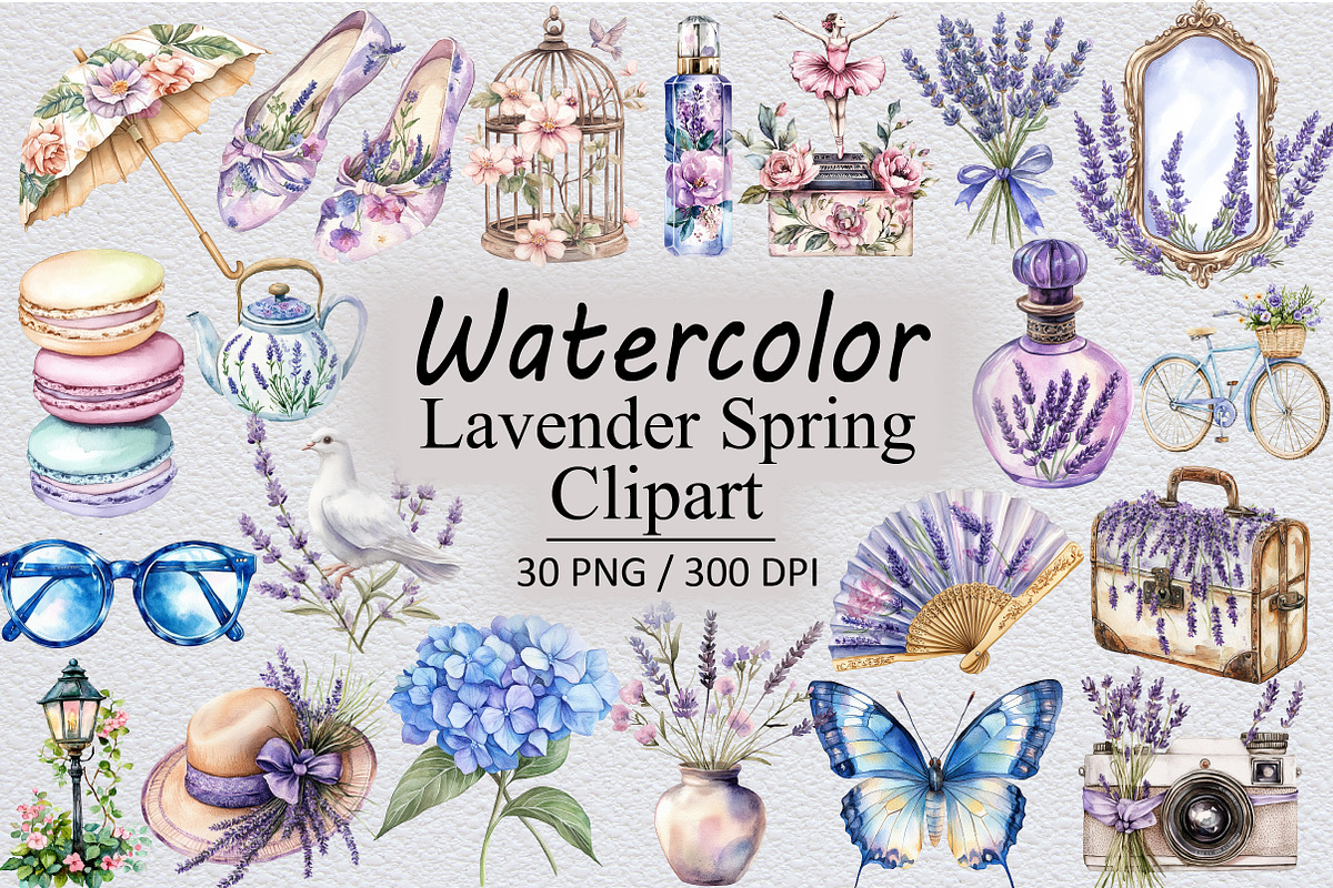 Lavender Spring Clipart, an Illustration by Design Market (Photo 1 of 3)