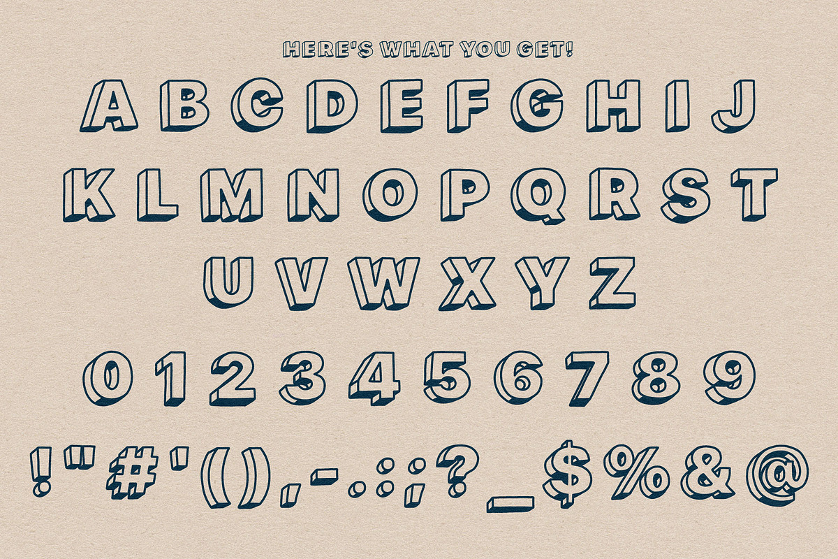 Blockaroo - A Blocky, 3D, Font, a Sans Serif Font by Eric Pond Designs (Photo 2 of 3)