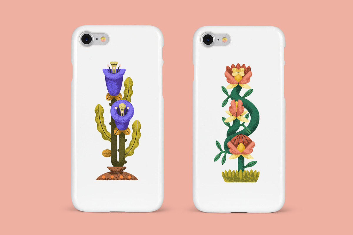 Abstract fantasy flowers set, a Decorative Illustration by Good Studio (Photo 4 of 6)