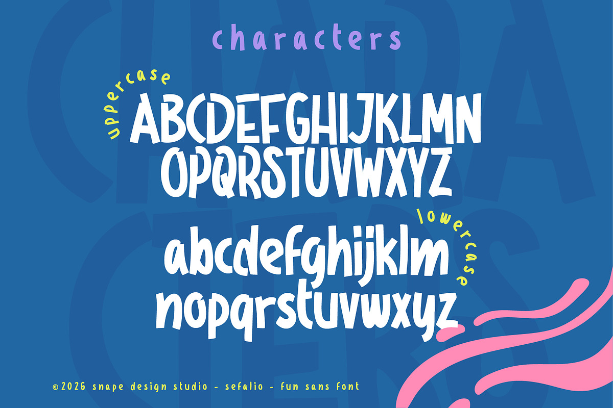 Sefalio - Fun Sans Font, a Sans Serif Font by Snape Design Studio (Photo 3 of 12)