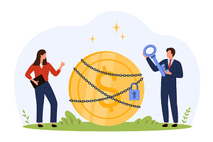 Business Protecting Money Security, a Finance Illustration by Flashvector