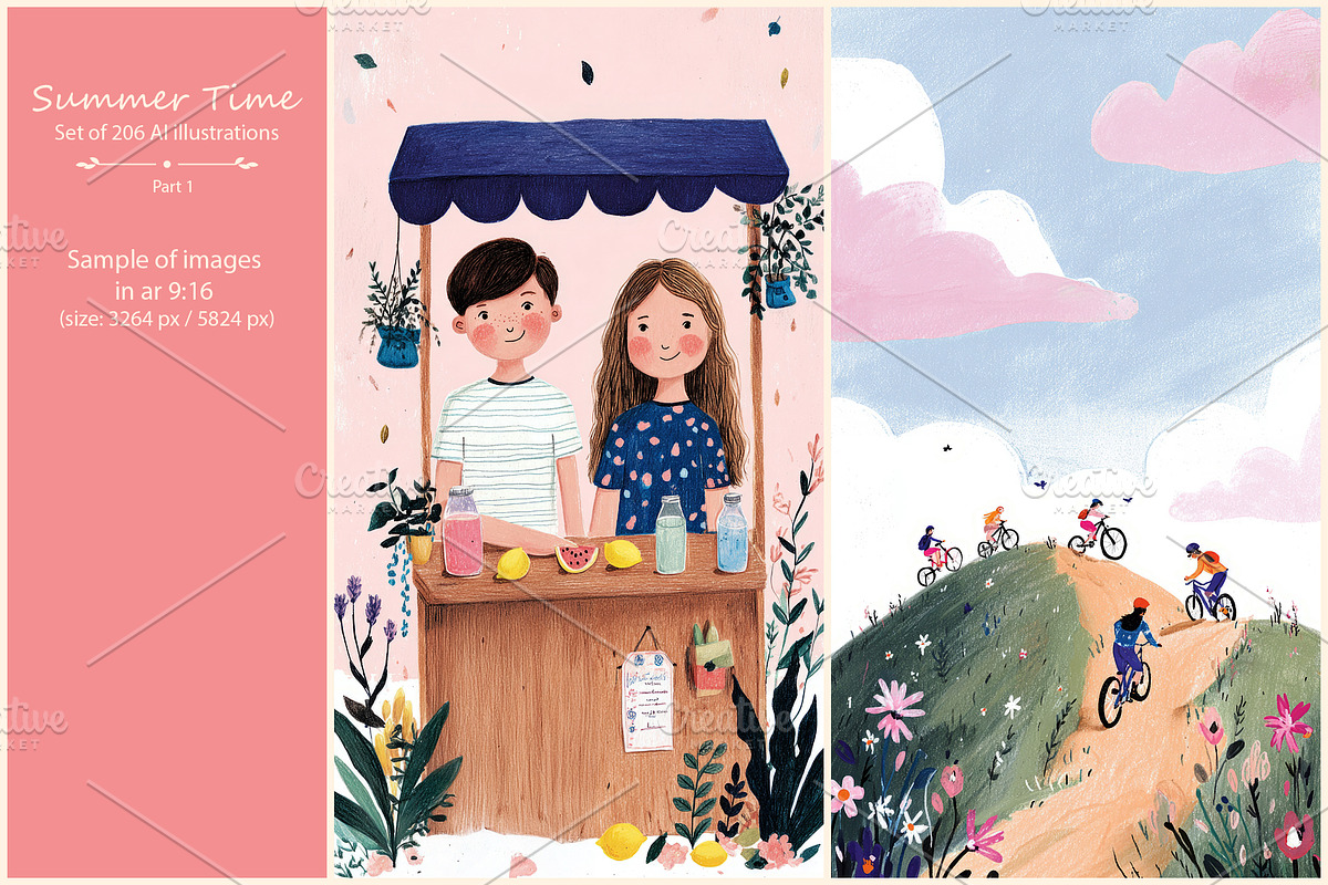 Summer- 206 AI illustrations, an Illustration by Pundateam (Photo 2 of 7)