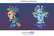 16 Cyberpunk Characters, a Technology Illustration by Andrew_Derr (Thumbnail 7 of 8)