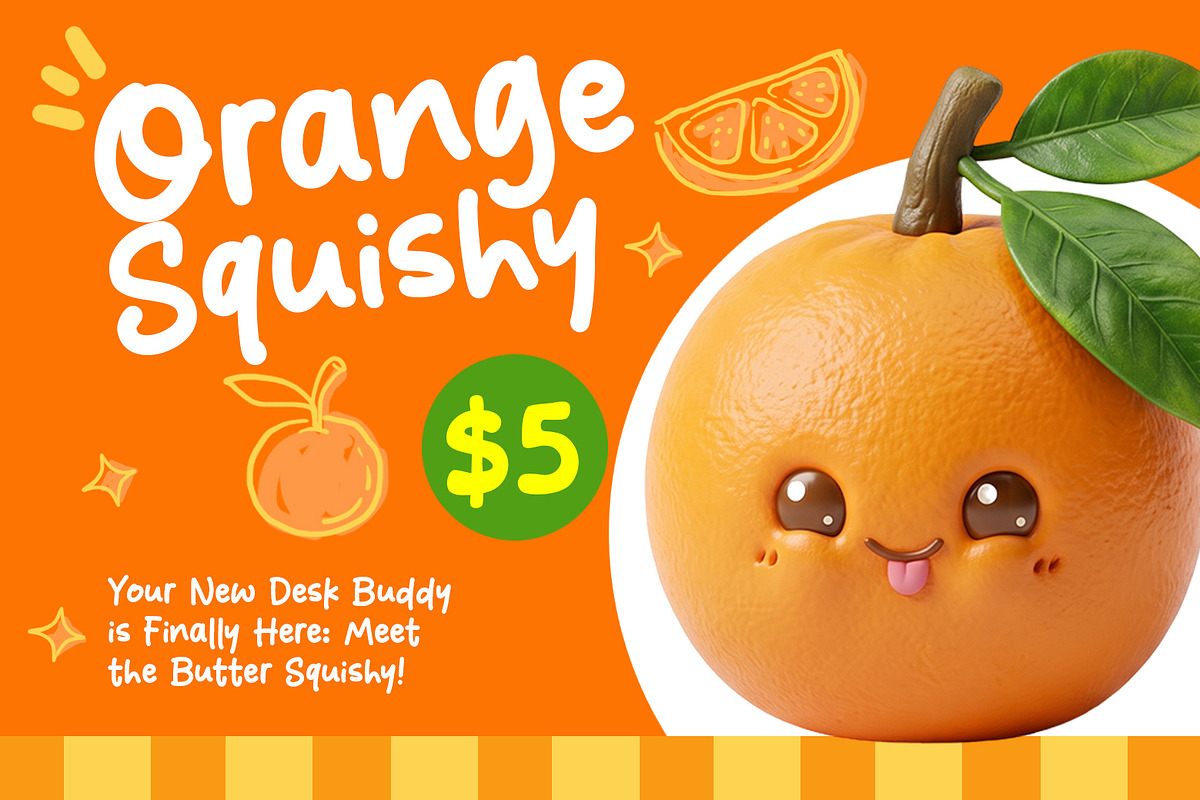 Orange Squishy - A Fun & Cozy Font, a Handwritten Font by khurasan (Photo 2 of 6)