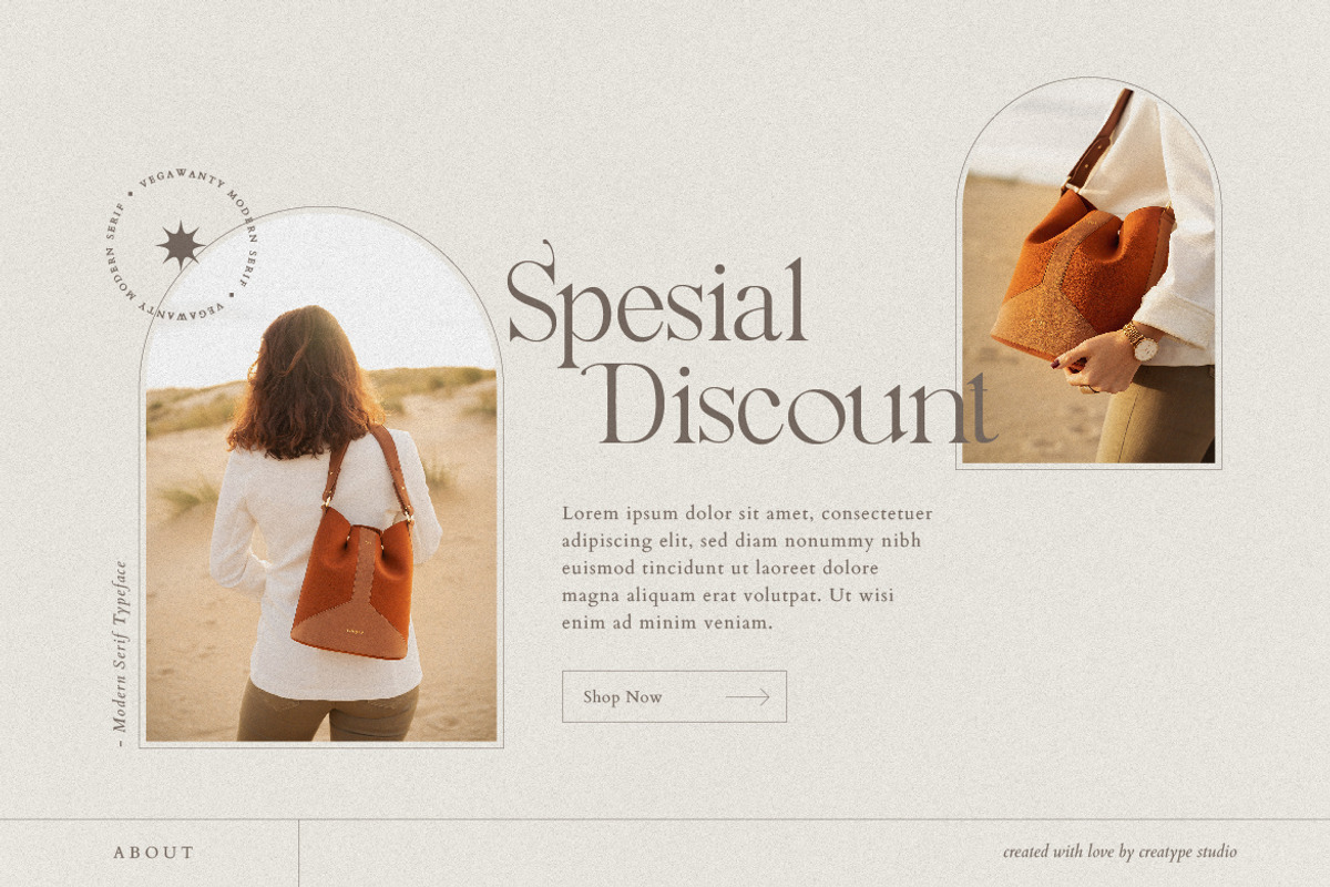Vegawanty Modern Serif, a Serif Font by Creatype Studio (Photo 5 of 9)