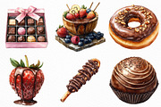 Watercolor Chocolate Heaven Clipart, an Illustration by Craft Nest (Thumbnail 3 of 6)
