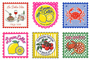 Italian Summer Stamp Clipart Bundle, an Illustration by Dream Creation (Thumbnail 2 of 8)