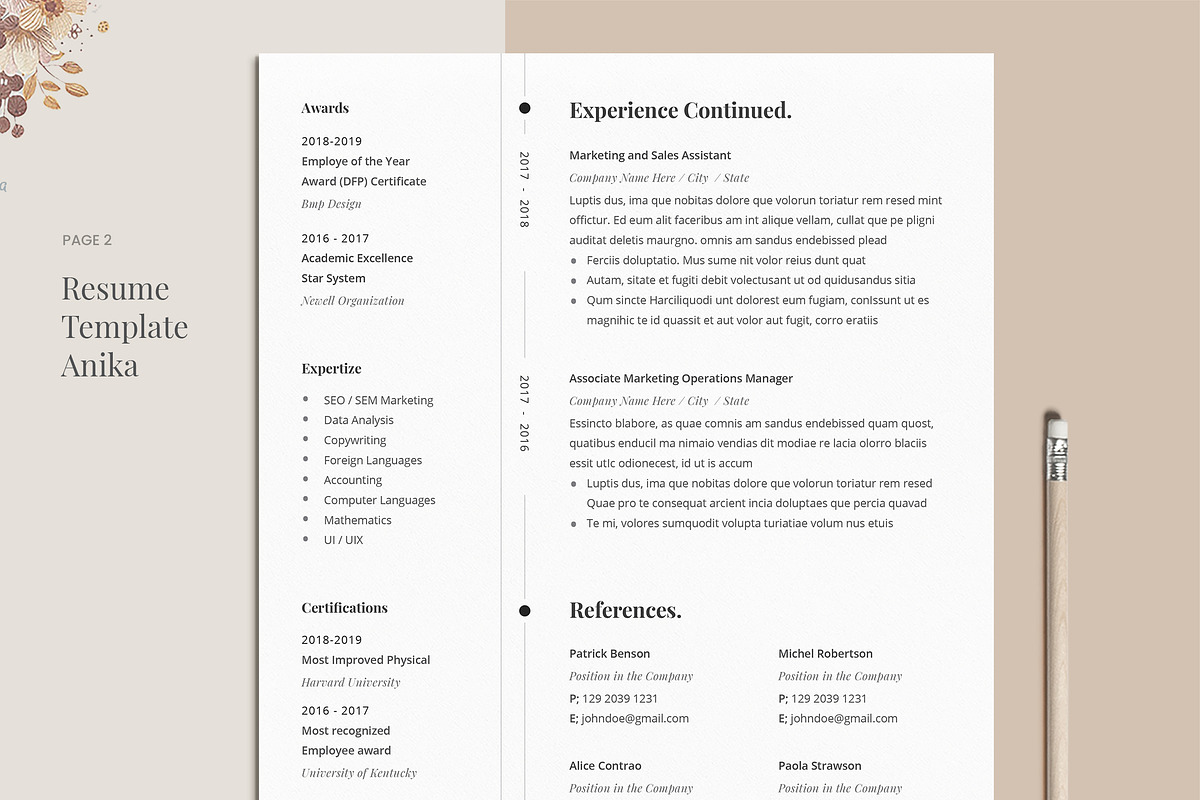 Resume Template Anika, a Resume Template by Estartshop (Photo 4 of 7)