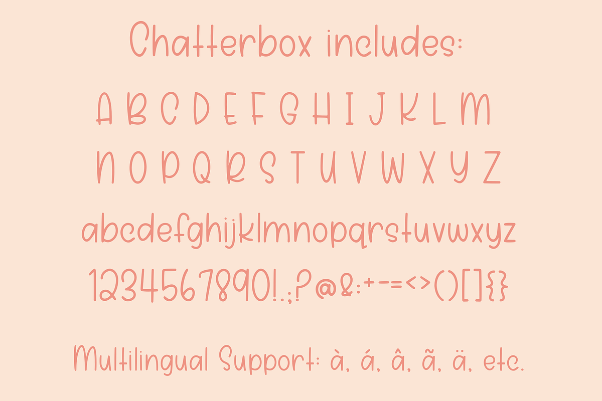 Chatterbox, Cute Handwritten Font, a Sans Serif Font by Designing Digitals (Photo 2 of 7)