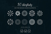 10 starflake vector design elements, an Object Graphic by Vova (Thumbnail 1 of 6)