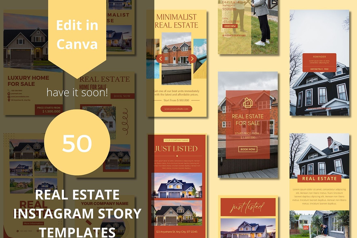 Real Estate Story Canva Templates, a Templates & Theme by BoontenStudio (Photo 1 of 8)