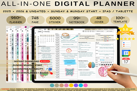 Interactive Digital Planner | iPad, a Templates & Theme by Plamarplanners