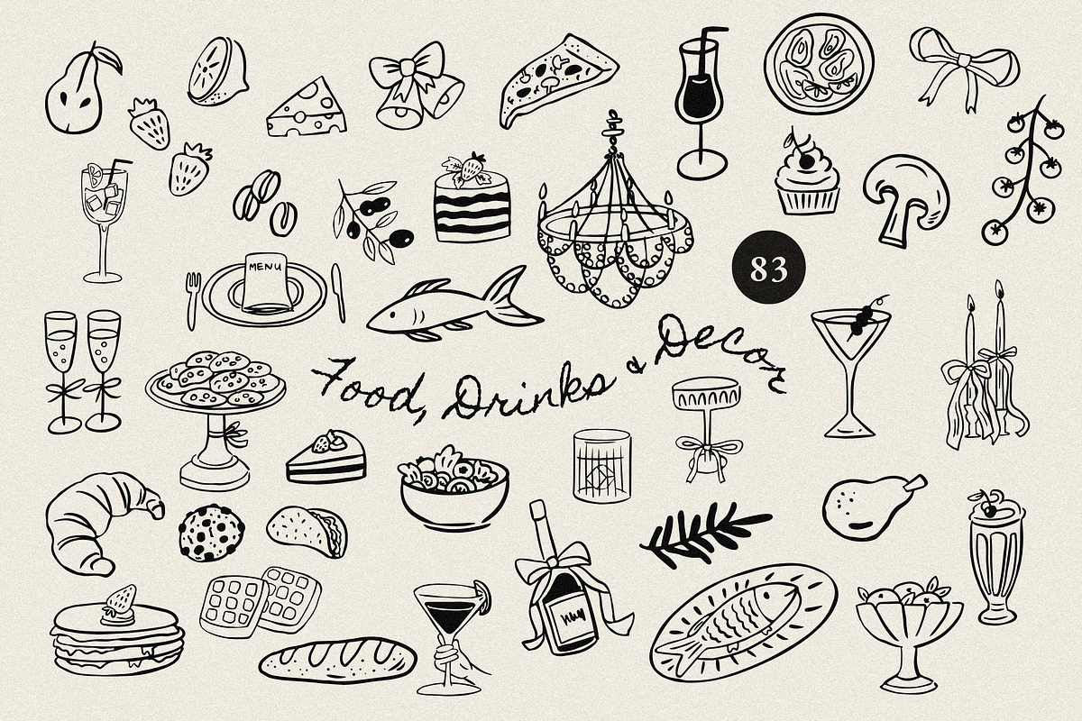 +200 Whimsical Wedding Summer Bundle, a Food Illustration by NassyArt (Photo 14 of 23)