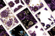 3D Sequin Purple Roses Patterns, a Pattern Graphic by PrintablesByFranklyn (Thumbnail 5 of 6)