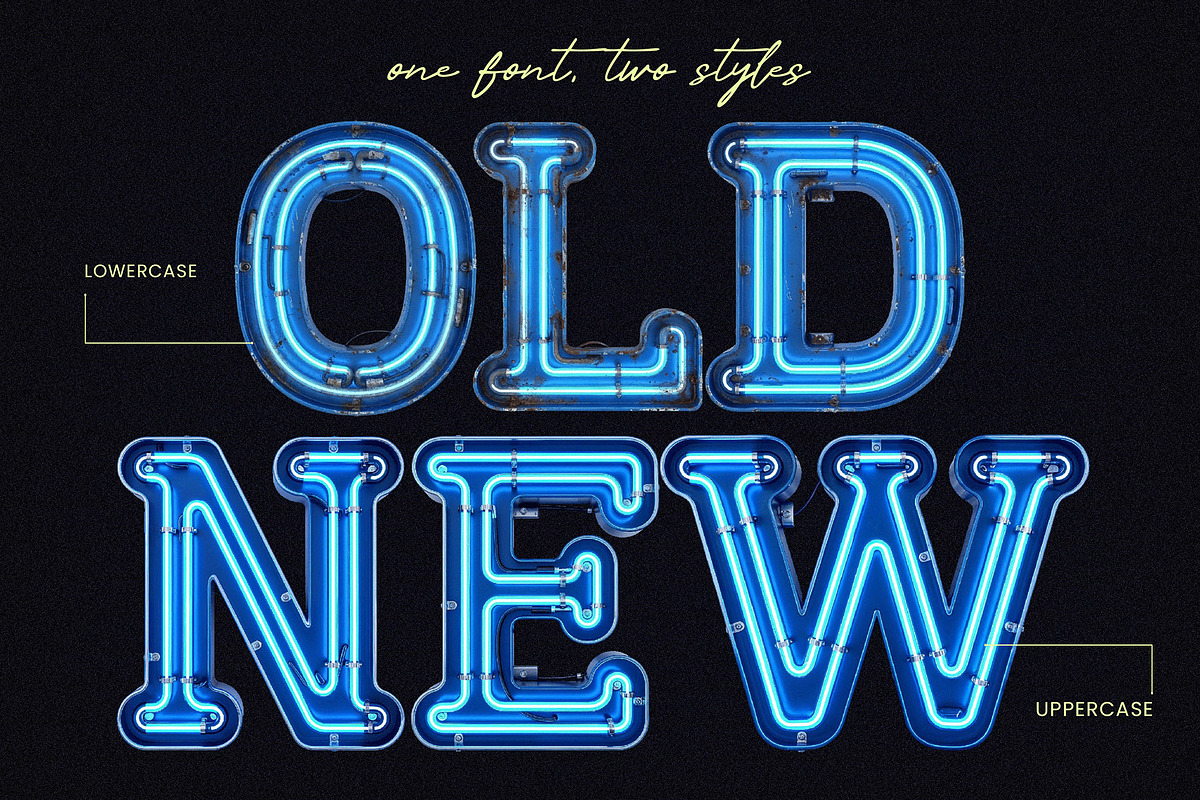True Neon - Blue Futuristic Font, a Font by AndrewPixelType (Photo 6 of 8)