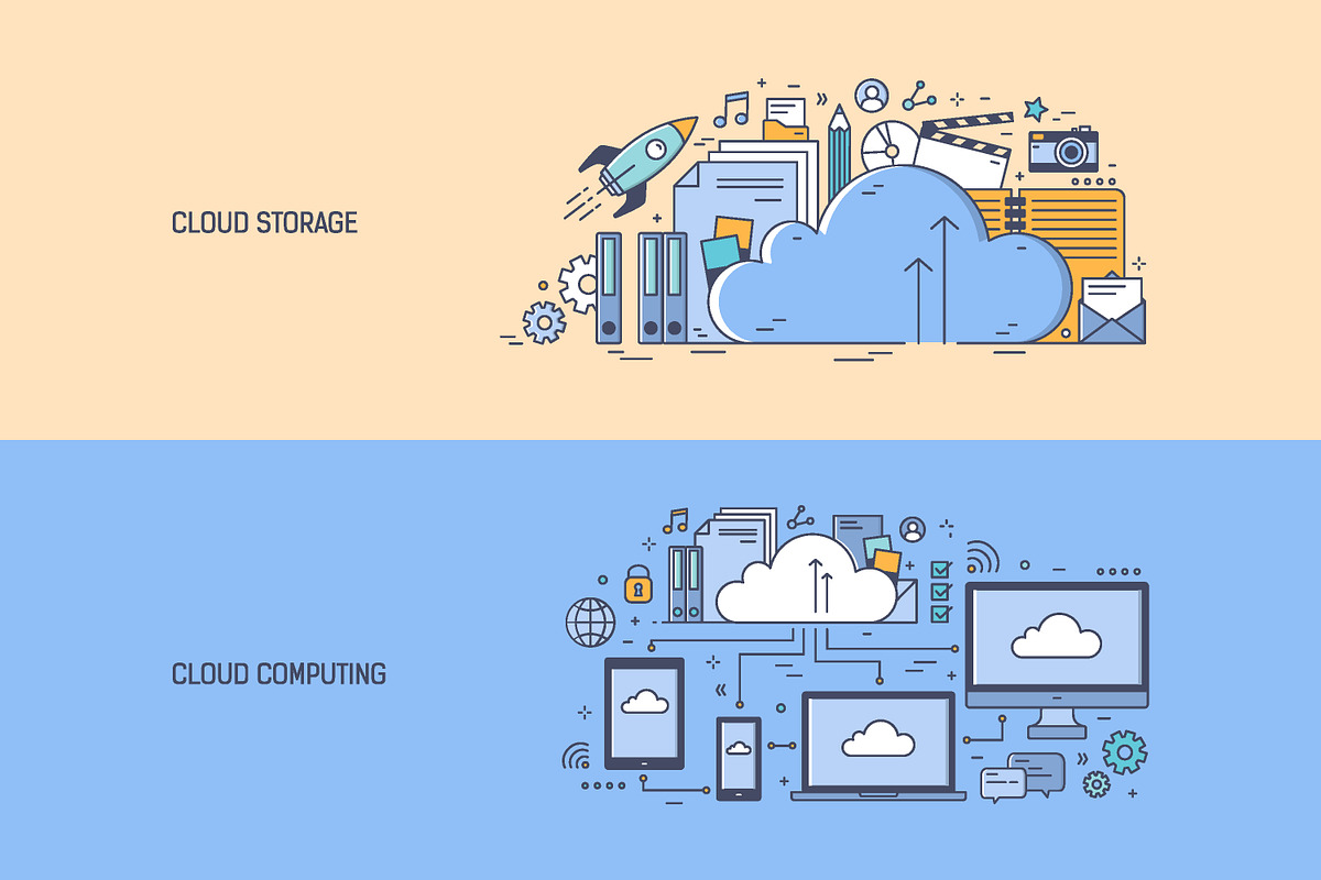 Cloud storage and cloud computing, a Technology Illustration by Good Studio (Photo 1 of 3)