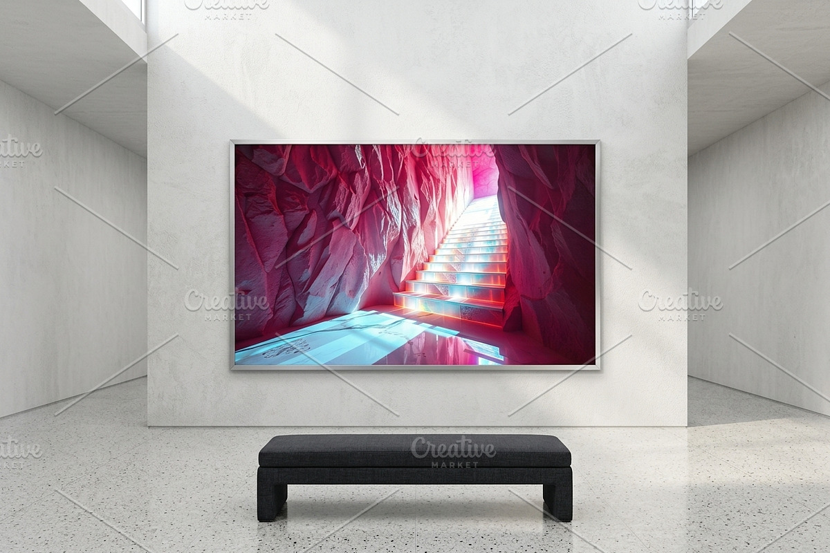 Pink Crystal Cave Stairs Stock Photo, a Background Photo by Aura Canyon HQ (Photo 6 of 7)