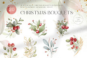 CRANBERRY CHRISTMAS watercolor set, a Decorative Illustration by Yuliia Lashevska (Thumbnail 2 of 13)