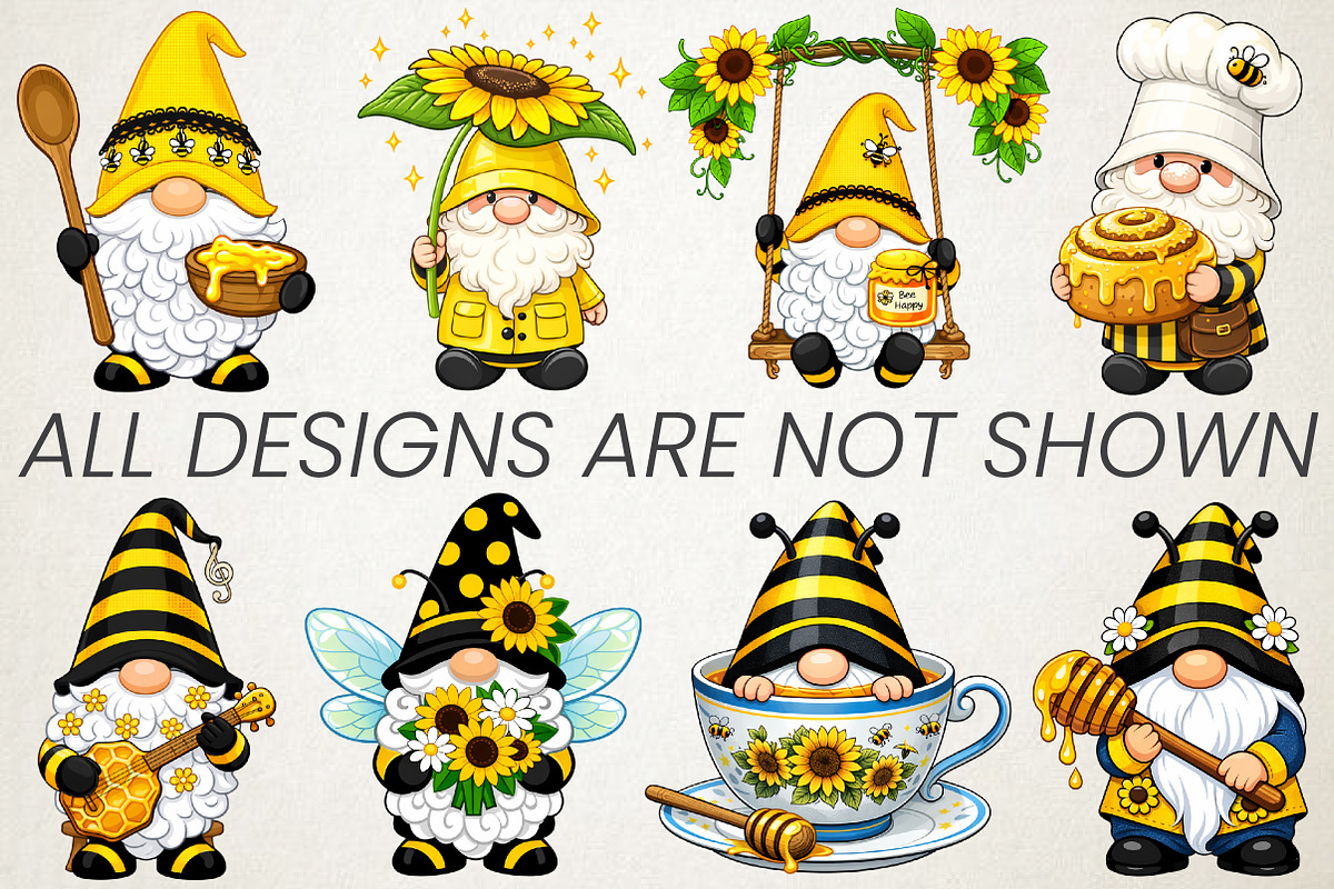 Cute Bee Gnome Sublimation Clipart, an Illustration by RobertsArt (Photo 2 of 5)