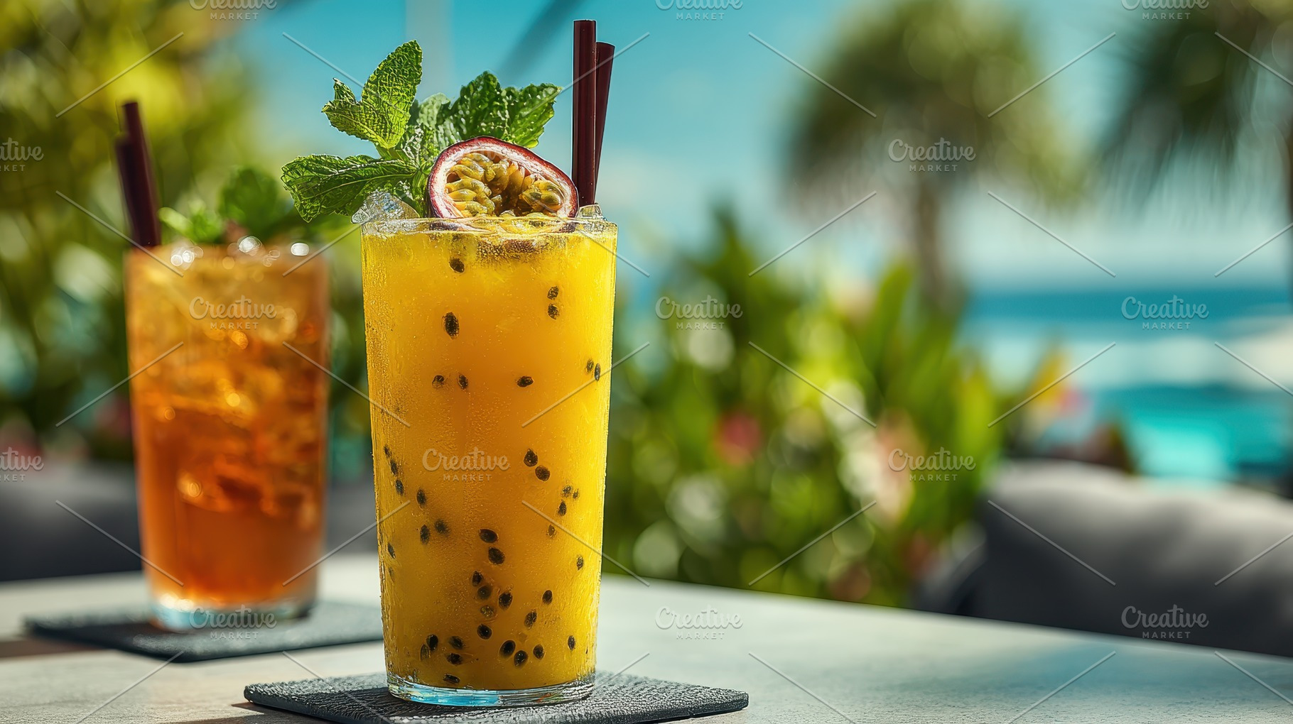 Refreshing Passion Fruit Cocktails B, a Photo by Pixeness Studio